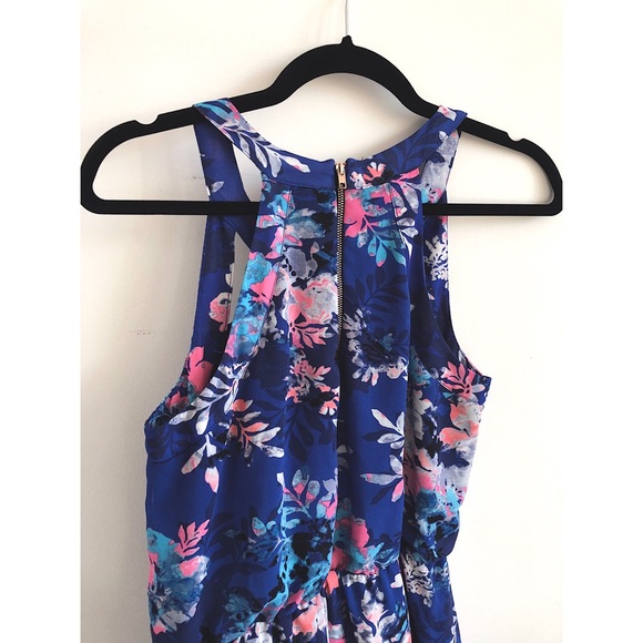 Blue Floral Maxi Dress - Picture 2 of 3